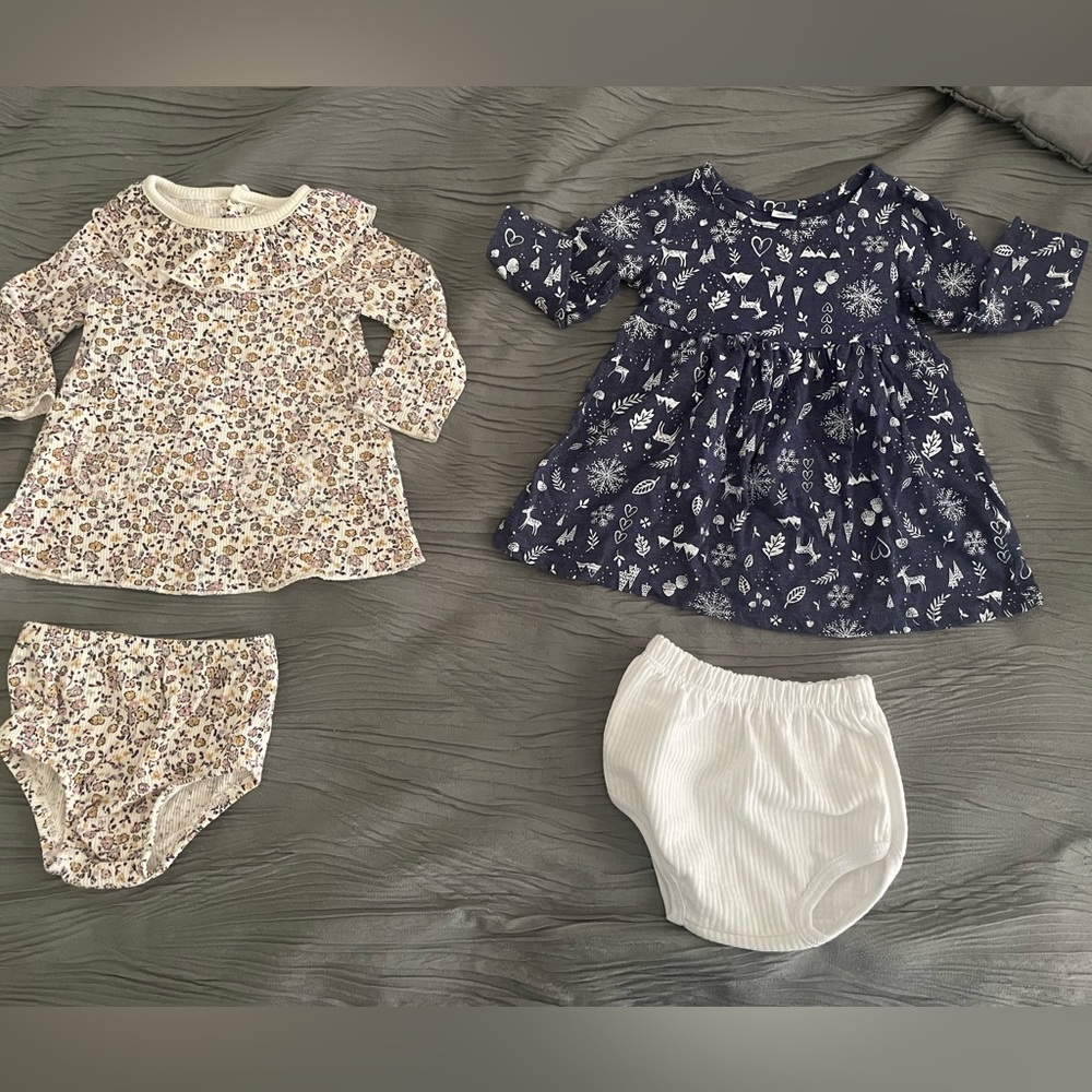 3 months baby dresses with underwear- couple